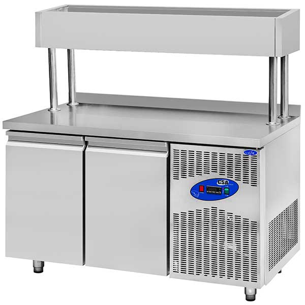 CSA Pizza Make-Up Yükseltilmiş Tezgah Tipi Buzdolabı 2 Kapılı -2 / +8