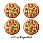 Empero PLF.PLS.D5.W.G Ev Tipi Taş Tabanlı 25 cm x 4 Pizza Kapasiteli Pizza ve Pide Fırını, Odunlu, Yeşil - Görsel 6