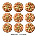 Öztiryakiler 34 cm x 18 Pizza Kapasiteli Mayalama Kabinli 3 Katlı Pizza ve Lahmacun Fırını, Elektrikli - Görsel 2
