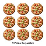 Venarro Maestro 30 cm x 9 Pizza Kapasiteli Döner Tabanlı Pizza Fırını, Doğalgazlı, Kırmızı - Görsel 2