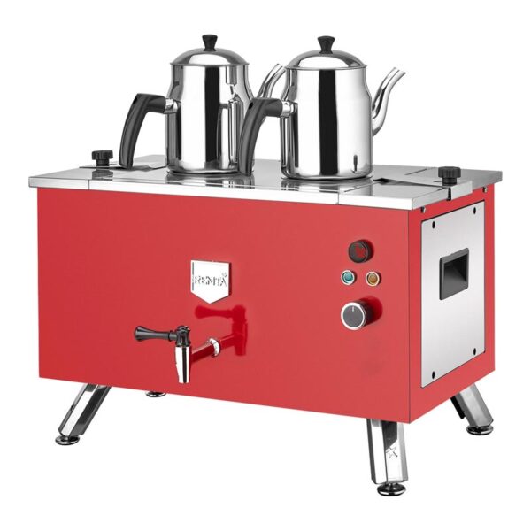 Remta EP02-L Çift Cidarlı 2 Demlikli Çay Makinesi, 20 L, Elektrikli, Kırmızı